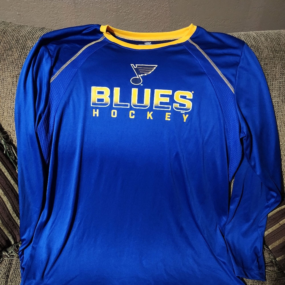 Mens Blues Hockey Long Sleeve Shirt Sz.XL
